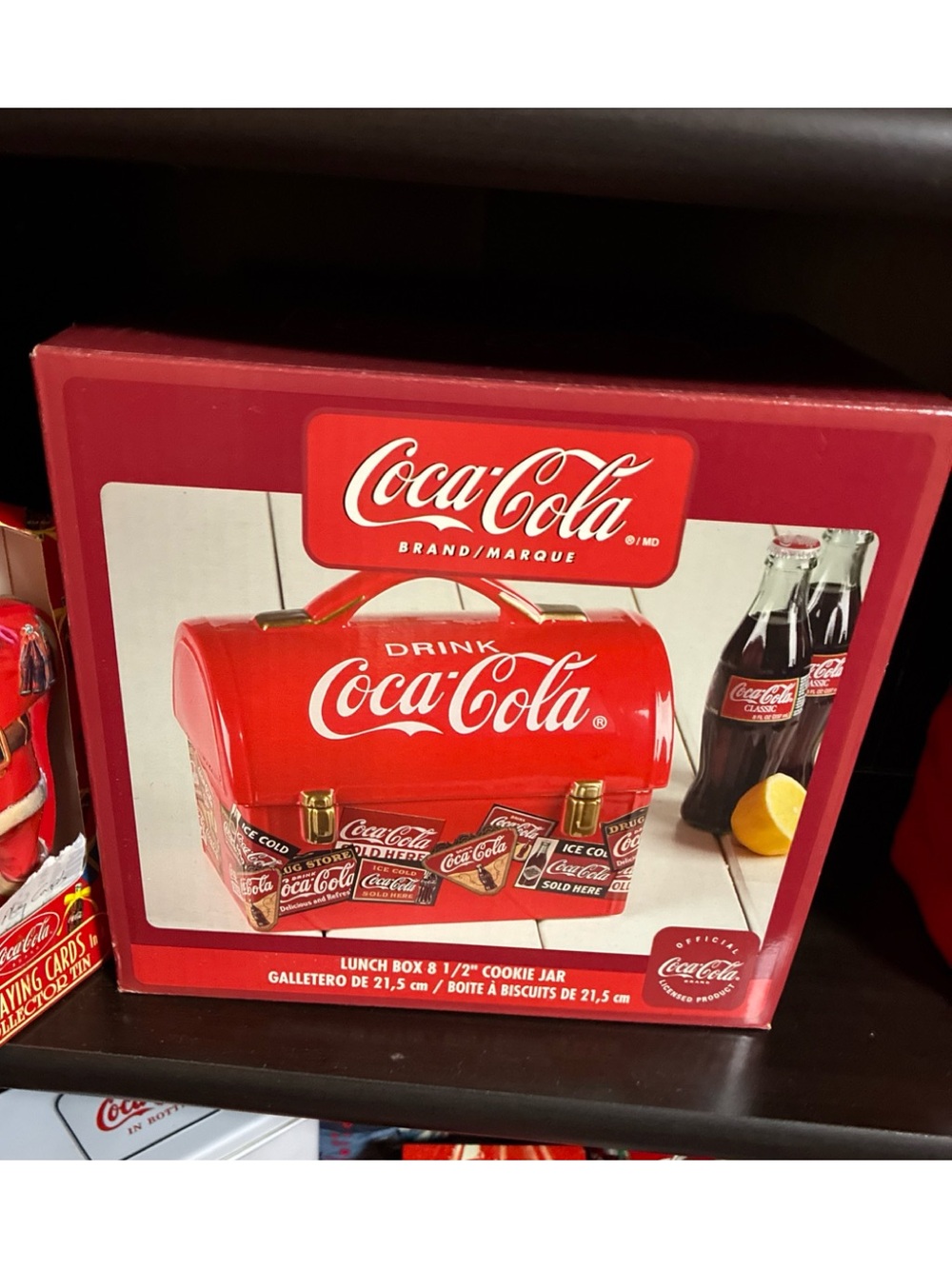 Vintage Coca Cola Ceramic Ice Chest Cookie Jar 9x9x6 New in Box